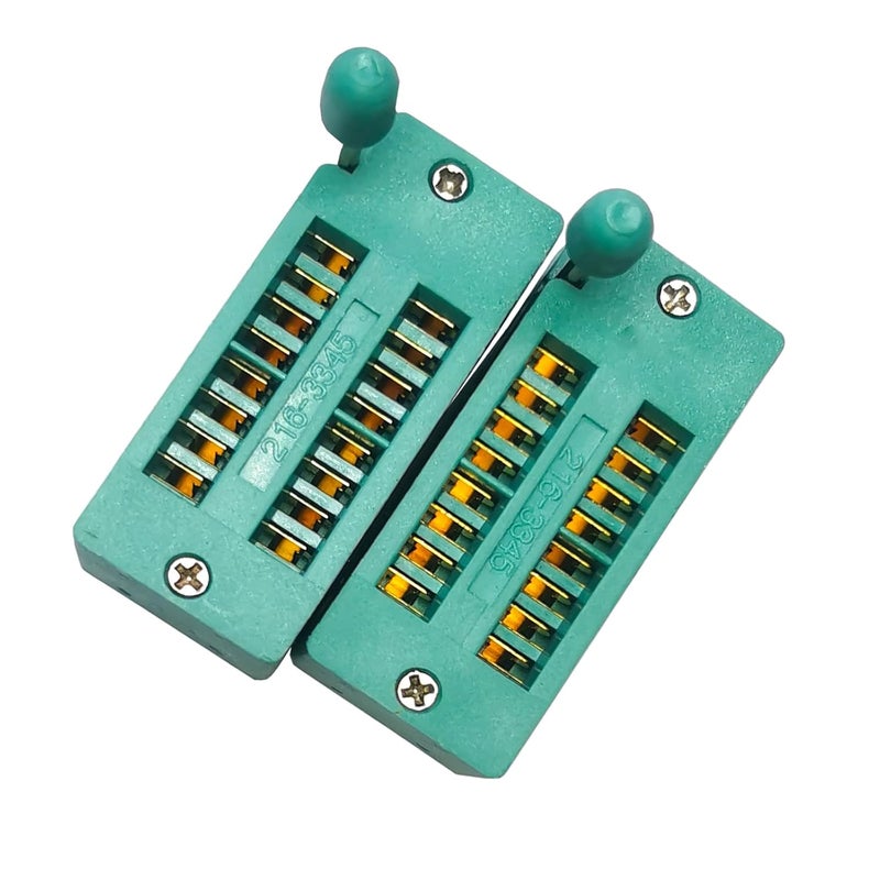 YEGAFE 2Pcs 16 Pin 2.54mm ZIF Zip IC Test DIP Board Socket Universal Gold Plated feet - Image 3